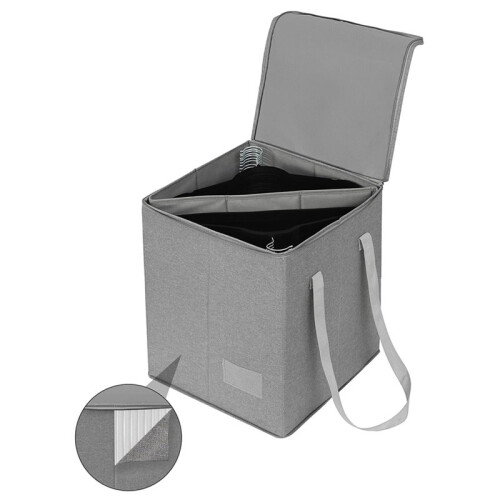 2X Kleiderbügel-Organizer, Aufbewahrungsbehälter für Kleiderbügel mit Deckel, Staubdicht, Kleiderbügelhalter, Kleiderbügel-Caddy-Organizer 2
