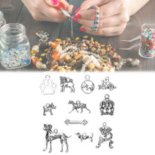 11 Stück Hundeknochen-Schmuckanhänger aus Legierung für DIY-Halsketten und Armbänder