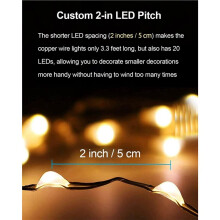60Pack Fairy Lights Battery Operated 3.3Ft 20LED Lights Starry Lights for Mason Jars Christmas, Warm White
