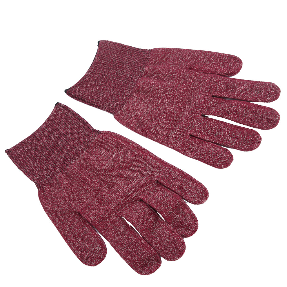 Work Protective Silver Fiber Gloves Conductive Anti Static Wine Red Size M 6931391126540