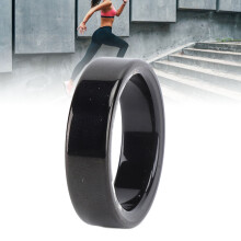 Schwarzer Aluminiumlegierung Smart-Ring mit 18-mAh-Akku, Temperatur- und Schlafüberwachung