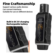 2X UHF XLR Adapter System Wireless Microphone Transmitter Receiver System for Dynamic Microphone Guitar Audio Mixer