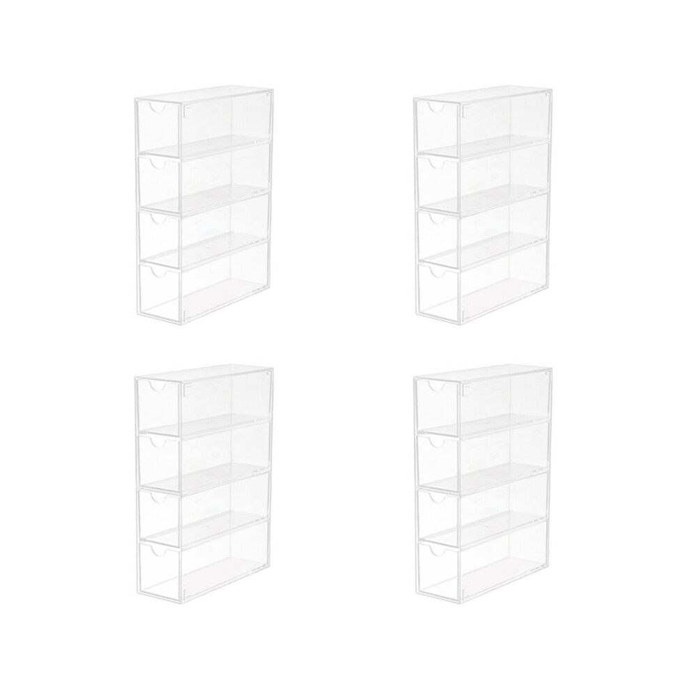 4X Glasses Storage Box Acrylic Eyeglass Case Clear Eyeglass Holder 4 Layers Large Glasses Organizer Box