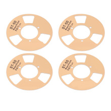 DIY Reel to Reel Cassette Tape Set with 4 Aluminum Reels, Gold