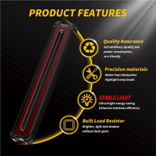 4X Rechthoekige LED-Achterlichtbalk Remindicator Achterbumper Vloeiende Richtingaanwijzerlamp DRL voor Pick-Uptruck, Oplegger,  of Caravan