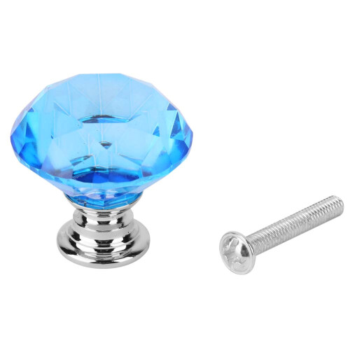 30mm Blue Diamond Crystal Glass Pull Handle for Cabinets and Drawers 1