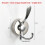 2pcs Stainless Steel Sucker Double Hook Punch-Free Powerful Sucker Hook Reusable Rust-Proof Clothes Hook Silver 10