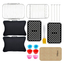Air Fryer Accessories Set for AF400EU Double Zone Airfryer Silicone Air Fryer Liners Dehydrator Racks Baking Paper