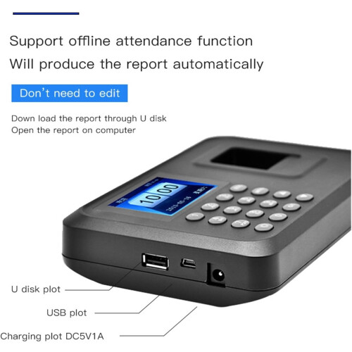 Fingerprint Time Attendance Machine A6 with Password, Fast Recognition, MultiLanguage Interface 1