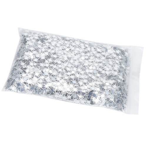 Stern-Glitzersticker 8-Punkt, Silber, PVC, 1 cm