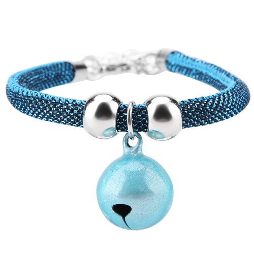 Nylon Cats Collar with Bell & Extension Chain – Adjustable Blue, 38cm 2