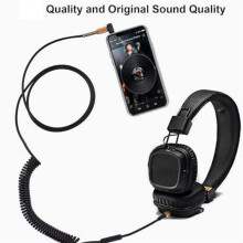 Ausziehbares Spiralkabel, Headset-Kabel für 1-Ohrhörer, Praktisches Headset-Kabel, Schwarz