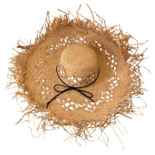 Elegant Raffia Sun Hat With Wide Brimmed And-Long thick