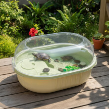 Turtle Tank with Sunbathing Ramp & Drainage