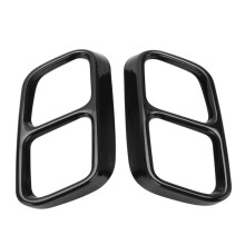 Stainless Steel Glossy Black Quad Exhaust Tip Cover for CLS W218 2012-2017
