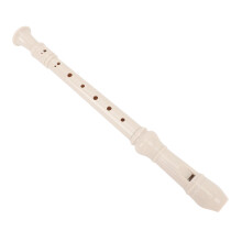 8 Hole Soprano Recorder for Kids & Adults, Detachable White ABS Musical Instrument