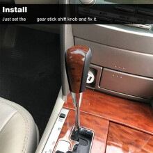 Wood Grain Car Gear Shift Knob for Camry/Harrier Fortuner Crown Land Lever Shifter Stick Black