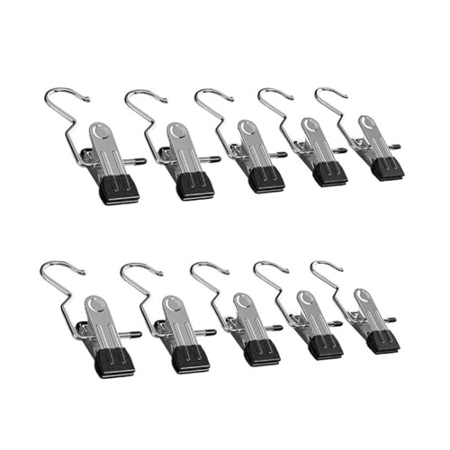 (Black, 10pcs) Crochets Économiseurs d'Espace pour Linge 2