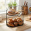 2 Tier Bread Basket Countertop Storage Rack Durable Steel 4