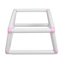 Cross Stitch Embroidery Lap Stand Double Layer Sewing Hoop Pink Plastic Tube