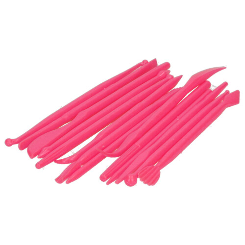 14PCS Plastic Clay Modeling Tools Set for Cake Embossing Rose Red 2