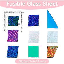 2X Fusible Glass Sheets 112G Dichroic Glass Scrap Microwave Kiln Art Pieces Mixed Color