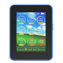 15IN1 Luftqualitätsmonitor für den Innenbereich 2,8" TFT-Farbdisplay Blau & Schwarz