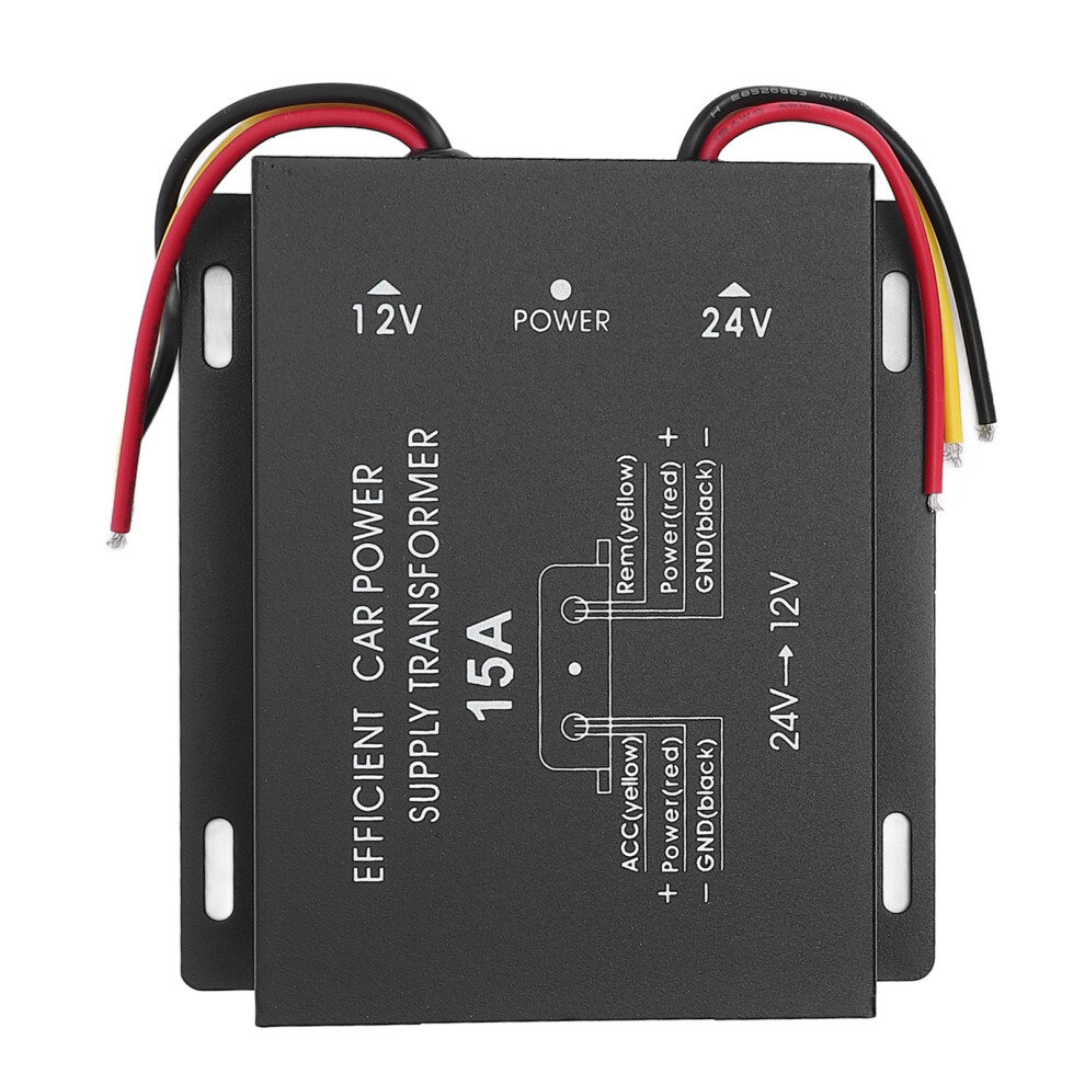 24V To 12V 180W Car Voltage Converter Â 15A, Black Ð¼ÐµñÐ°Ð» 9361391135377
