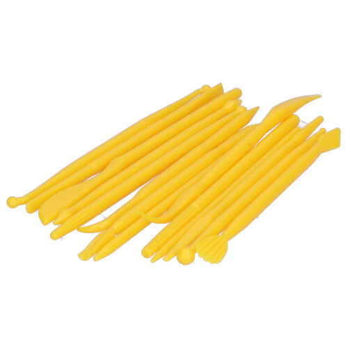 14PCS Plastic Clay Modeling Tool Set for Shaping & Sculpting Yellow 2