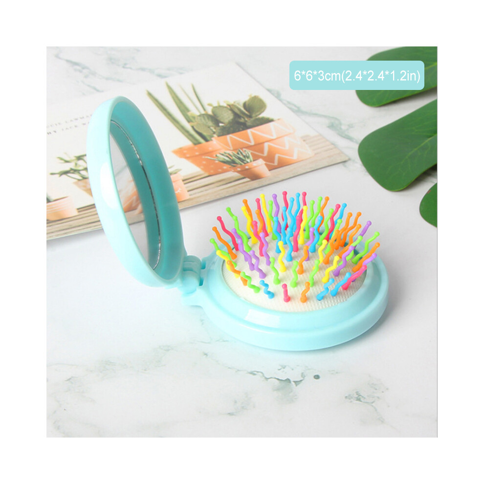Roc-Electron (E) Travel Mirror Hair Brush For Women - Compact & Cushioned