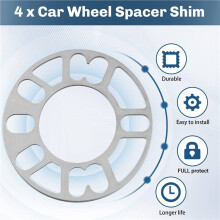 12Pcs Aluminum Wheel Spacers Shims Plate Auto Wheel Spacers 5mm Stud for 4X100 4X114.3 5X100 5X108 5X114.3 5X120