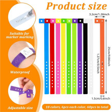 120 Bracelets en Vinyle en 10 Couleurs, Bracelets en Plastique pour Événements, Bracelets en Plastique Fluo pour Événements