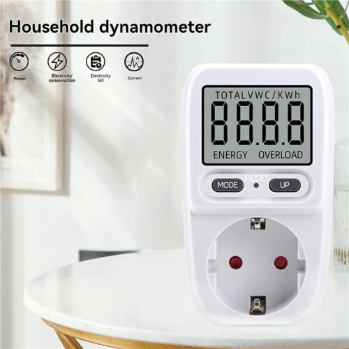 2X Electricity Power Meter Wattmeter LCD  Meter Socket Electric Tester Measuring Outlet Power Analyzer EU Plug 2