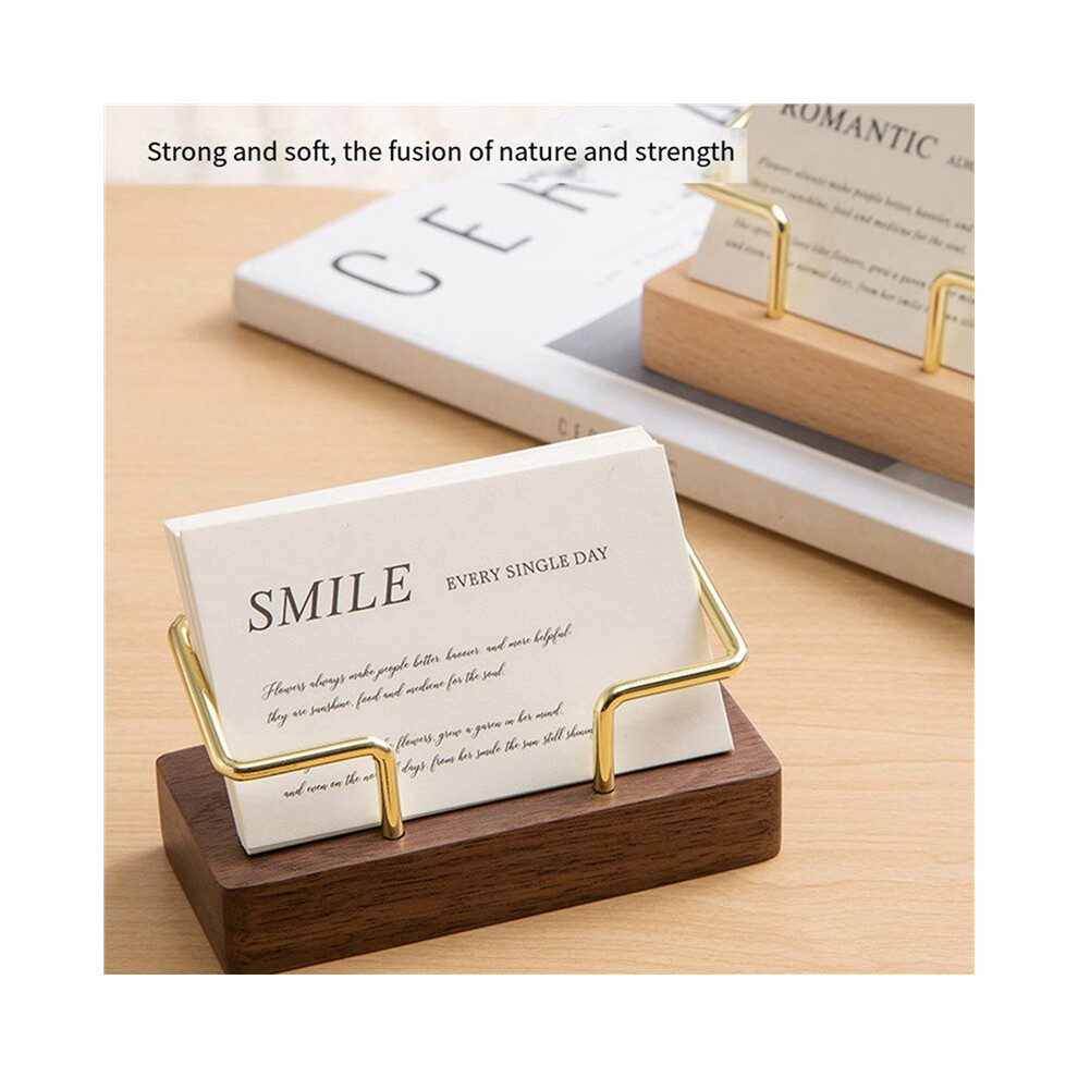 3X Business Card Holder Organizer Office Desk Display Stand Memo Counter Tabletop Shelf Home,Black Walnut Color 6031029282836