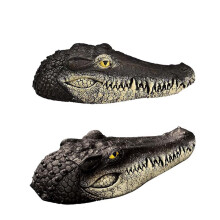 2X Schwimmender Alligatorkopf, Alligatorkopf-Attrappe für Pool, Alligatorkopf für Swimmingpool und Teich, Entenabschreckung