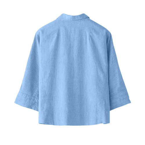Linen Shirts for Women Soft Cotton Button Down Spring-Red S 1