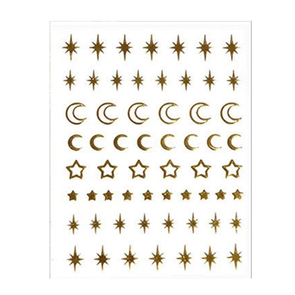 Roc-Electron (520) Metallic Face Tattoo Stickers - Star Moon Sun