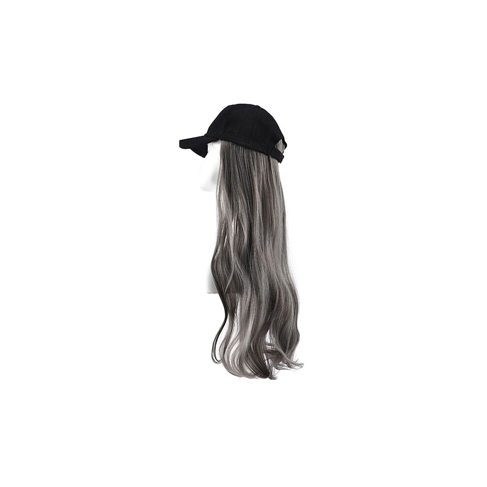 Roc-Electron Gray (Gray) Women\'S Curly Wave Wig Cap - Party & Daily Use