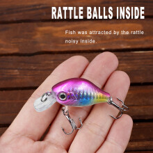 (Colorful) 6cm Minnow Lure for Bass Fishing, Fast Sinking