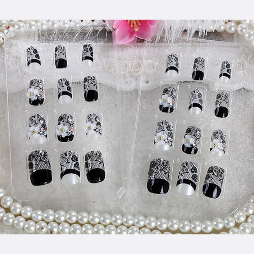 24PCS French Wedding 3D Acrylic Nail Tips 2