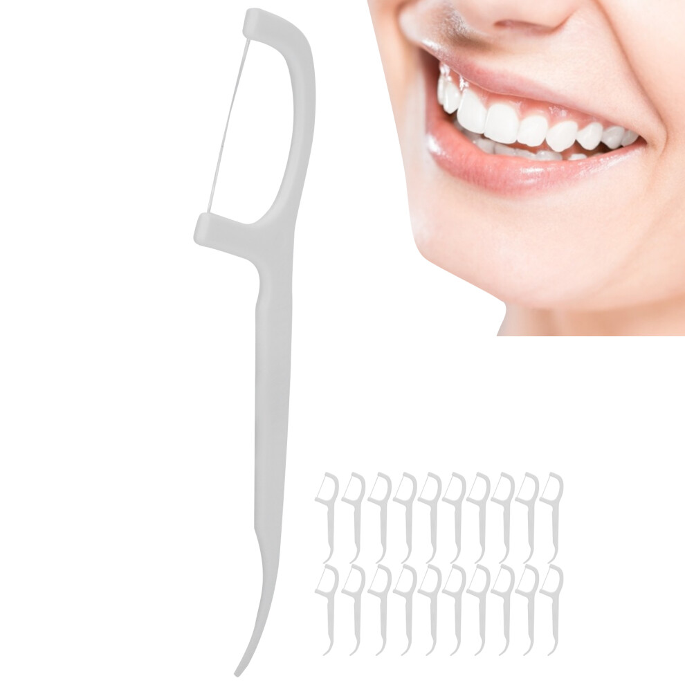 20pcs Disposable Dental Floss Picks for Effective Oral Cleaning