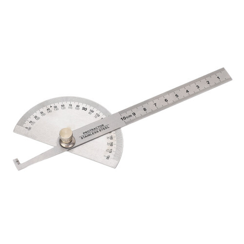 Stainless Steel Adjustable Angle Ruler, 0-180, 10cm Woodworking Tool 2