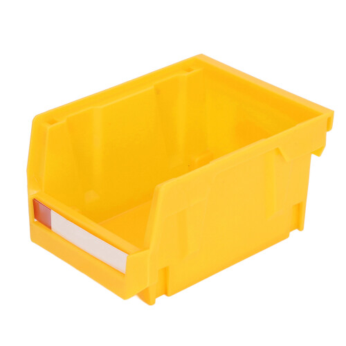 Wall Mount Parts Storage Rack - Yellow, 135x105x76mm, Stackable Tool Bin