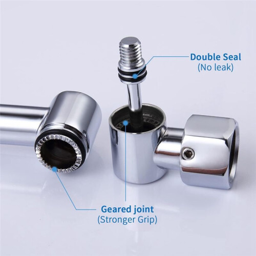 Shower  Extension Arm, Adjustable Extender with Lock Joint, Rise or Lower Rainfall and Fixed Shower 2
