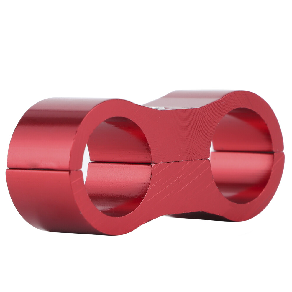 6An Aluminum Hose Separator Clamp Divider For Fuel Oil Brake Gas Lines Red 9341391748692