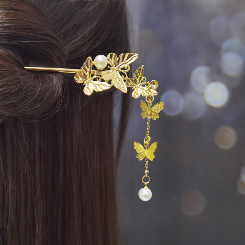 Reach-Tools (C21) Vintage Butterfly Hair Sticks For Bun & Cheongsam