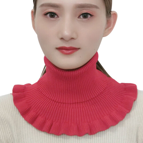 (red) Warm Knit Turtleneck Mock Collar