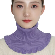 (Light Purple) Warm Knit Turtleneck Mock Collar