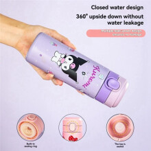 Insulated Water Bottle for Kids 420ML Kawaii Water Bottle for Hot or Cold Drinks Adorable Travel Mug Kuromi 2