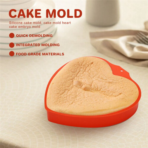 3 Peças de Formas de Bolo de Silicone em Forma de Coração de 8 Polegadas, Molde Antiaderente para Assar no Dia Dos Namorados e Ocasiões Especiais 1